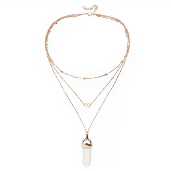 2/$25🍒 NAVA Heart 💎 Gem Stone Necklace - Picture 3 of 6